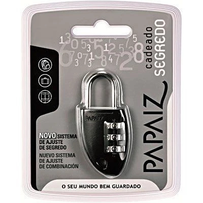 Cadeado Papaiz Segredo CS23 Preto 30 MM