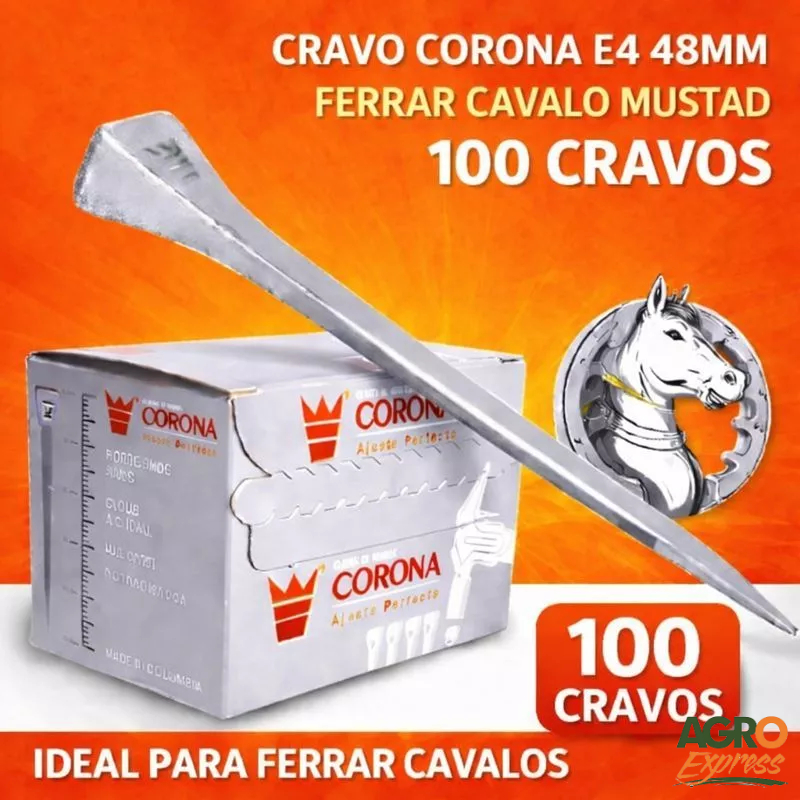 Cravo Corona E4 48mm Ferrar Cavalo Mustad 100 Unidades em Oferta na Shopee