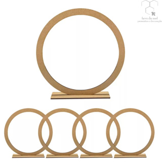 kit Centro Mesa Aro MDF 20cm Redondo com Base Decoração Festa Infantil Casamento Debutante 15 Anos em Oferta na Shopee