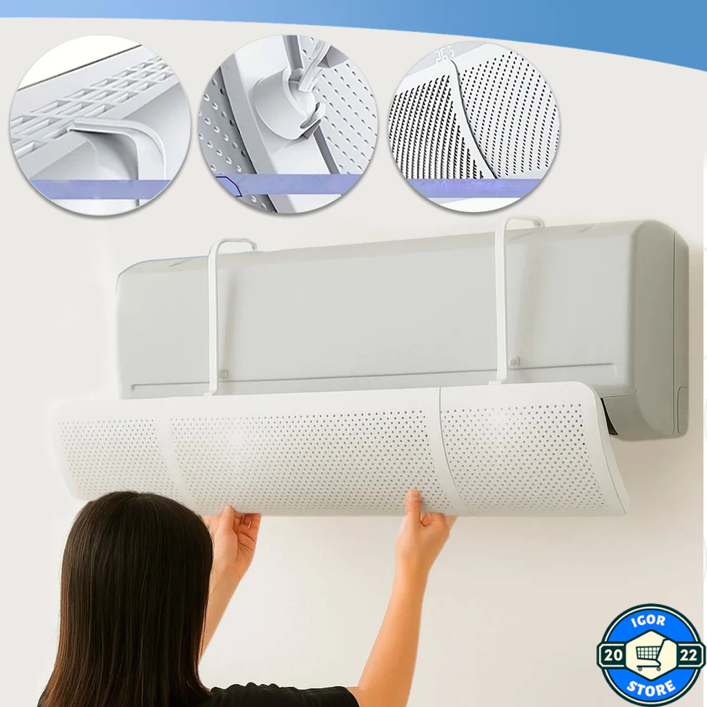Defletor Para Ar Condicionado Split Universal Plástico Direcionador Vento 90x27CM Envio Imediato