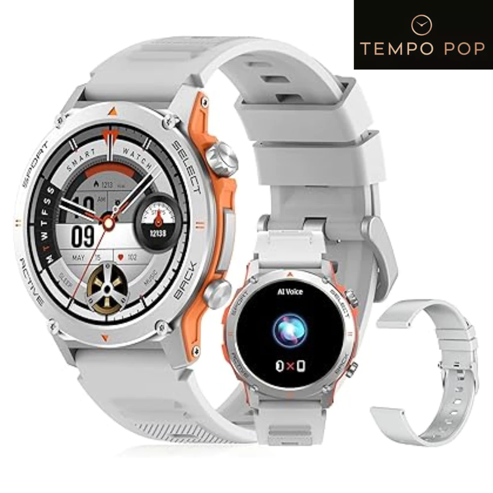 Smartwatch TEMPO POP ZW13-AMD Relógio Smartwatch 1.43",À Prova d'Água IP68+ Pulseira Extra
