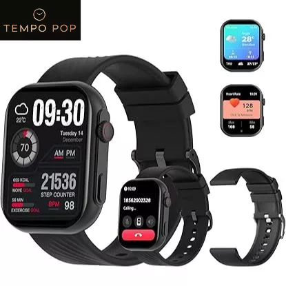 Smartwatch TEMPO POP ZW03-AMD-Relógio Smartwatch 2.13",À Prova d'Água IP68+ Pulseira Extra