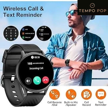 Smartwatch TEMPO POP ZW04-Relógio Smartwatch 1.39",À Prova d'Água IP68+ Pulseira Extra
