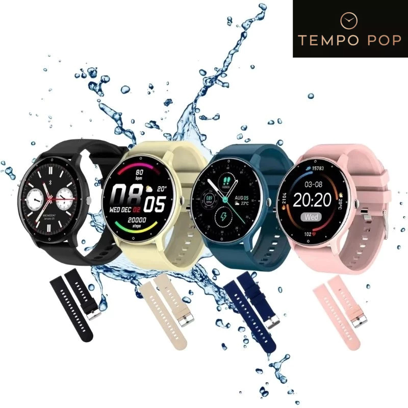 Smartwatch TEMPO POP ZW02PRO-Relógio Smartwatch 1.39",À Prova d'Água IP68+ Pulseira Extra