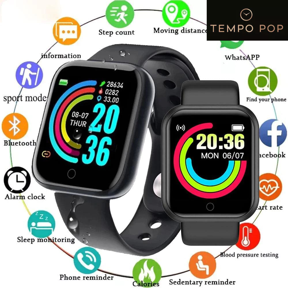 TEMPO POP Smartwatch D20 Pro Y68 Relógio Inteligente Com Marcação De Batimentos Bluetooth em Oferta na Shopee