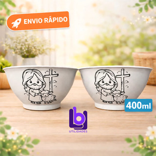 Kit 20 Cumbucas 400ml Jesus e a Ovelhinha plástico páscoa petiscos salgadinhos chocolate