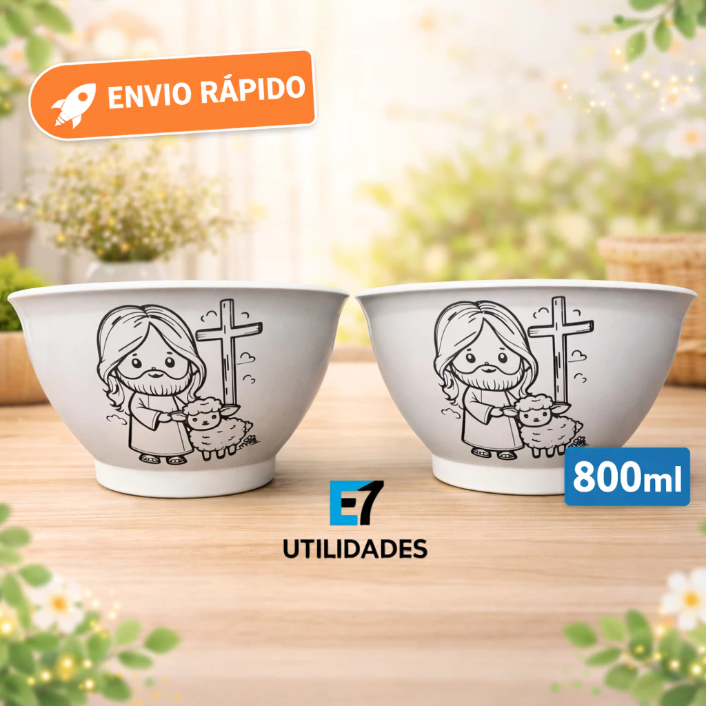 Kit 50 Cumbucas 800ml Jesus e a Ovelhinha plástico páscoa petiscos salgadinhos chocolate em Oferta na Shopee