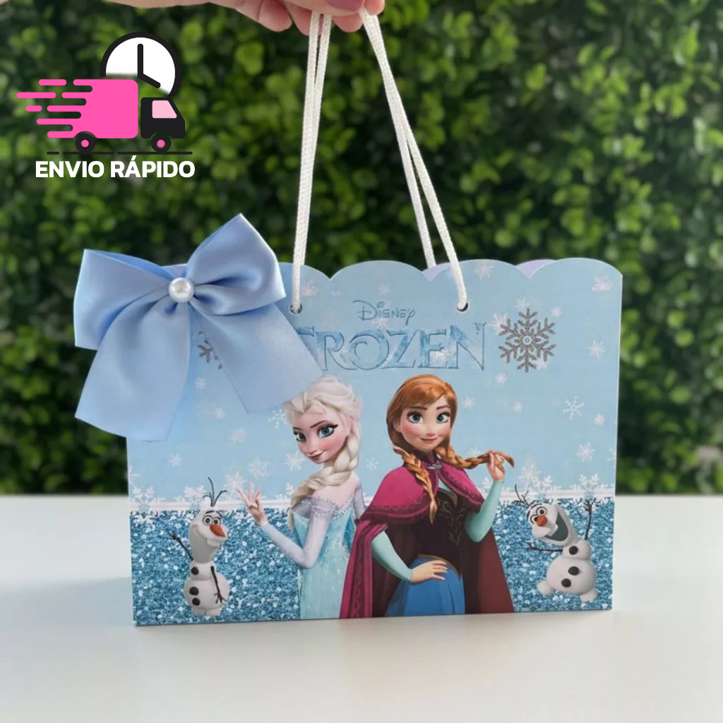 Sacolinha Pegue e Monte Frozen - Anna e Elsa - Lembrancinha - Festa - Aniversário em Oferta na Shopee
