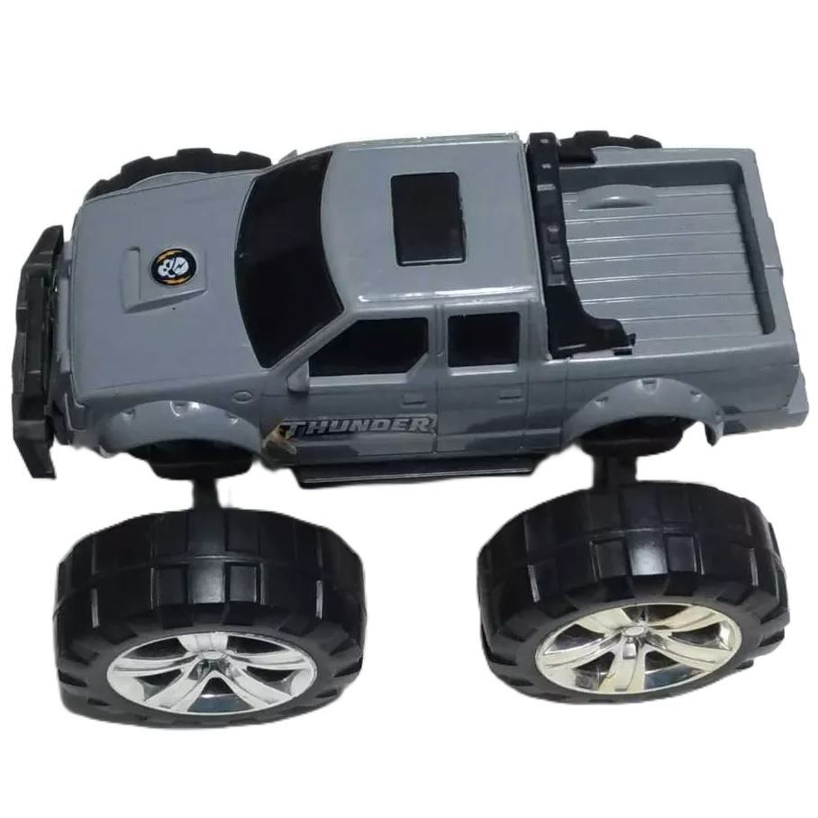 Carrinho Carro Infantil Pick-up Thunder Commando Cinza Monster Truck Rodao