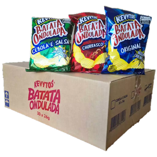 Batata Ondulada 26g Kevytos Caixa c/30un Salgadinho Chips Sem Gluten Atacado em Oferta na Shopee