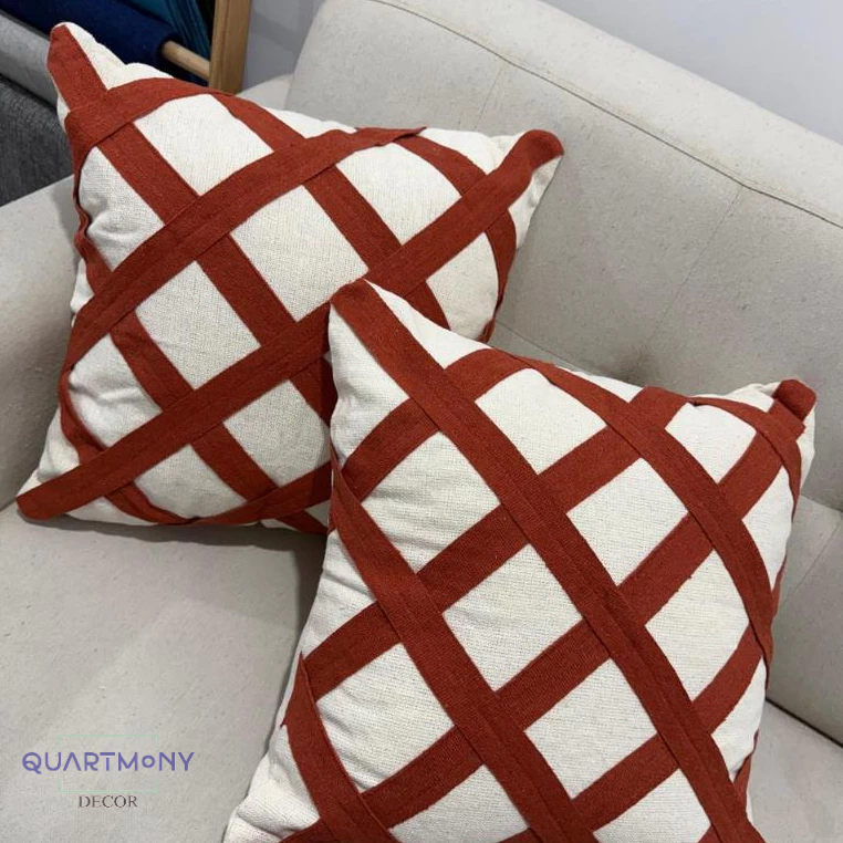Kit 2 Capa Almofada Losango Terracota Artesanal Decorativa Estilo Rustica Algodao Carnaval em Oferta na Shopee