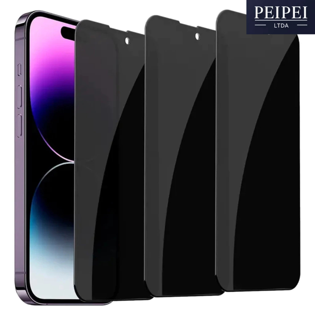 PELÍCULA 3D PRIVACIDADE GROSSO Vidro Temperado para iPhone XR 11 12 13 14 15 16 17 PRO MAX PLUS