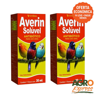 Kit 2 Averin Solúvel 20ml Antibiótico de Uso Oral para Aves - VetBras em Oferta na Shopee