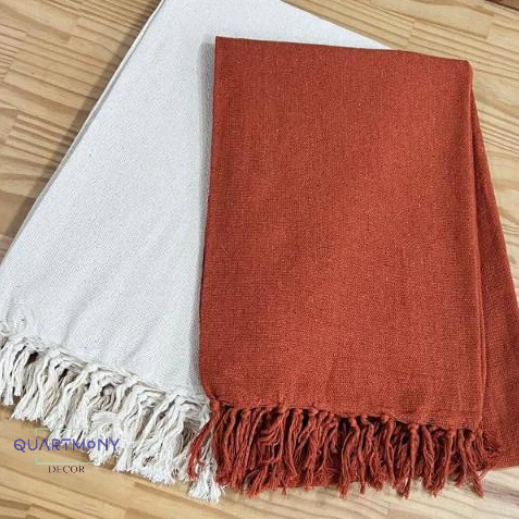 Kit 2 Mantas Grande Para Sofa Cama Terracota Crú Decorativa Algodão Artesana Rustico Carnaval em Oferta na Shopee