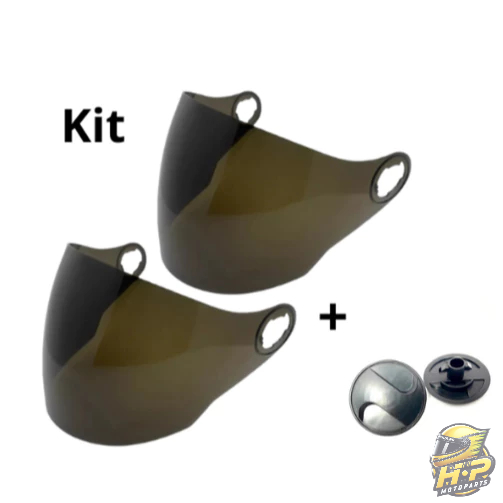 KIT 2 VISEIRAS FUME + 1 PAR REPARO COMPATÍVEIS C/ CAPACETE MIXS WAY