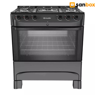 Fogão 5 Bocas Mueller Mfi5bc  Preto Fosco Mesa Esmaltado - Bivolt