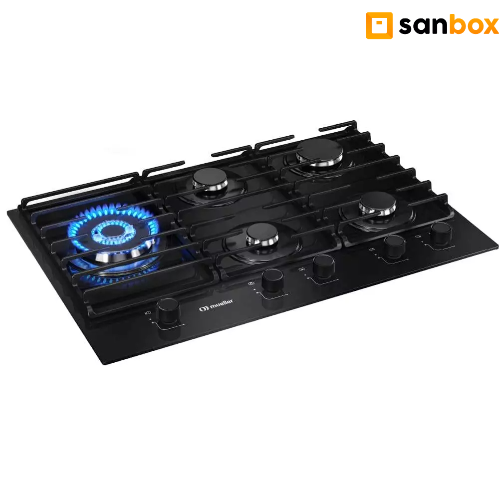 Cooktop 5 bocas Mueller MCG5BM a gás com tripla chama e grade dupla