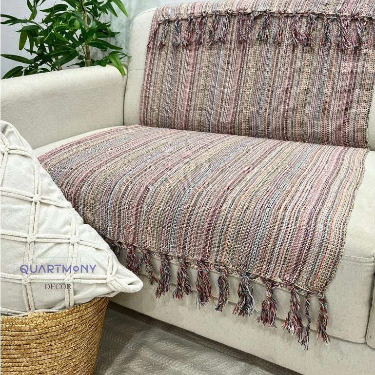 Manta Grande Sofa Cama Colorida Decorativa Algodão Luxo Artesanal Boho Chic Estilo Rustico Carnaval em Oferta na Shopee