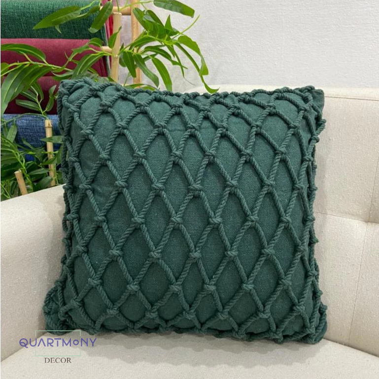 Capa Almofada Cordão Verde Musgo Decorativa Trançada Rustica Estilo Artesanal Decorativo Carnaval em Oferta na Shopee