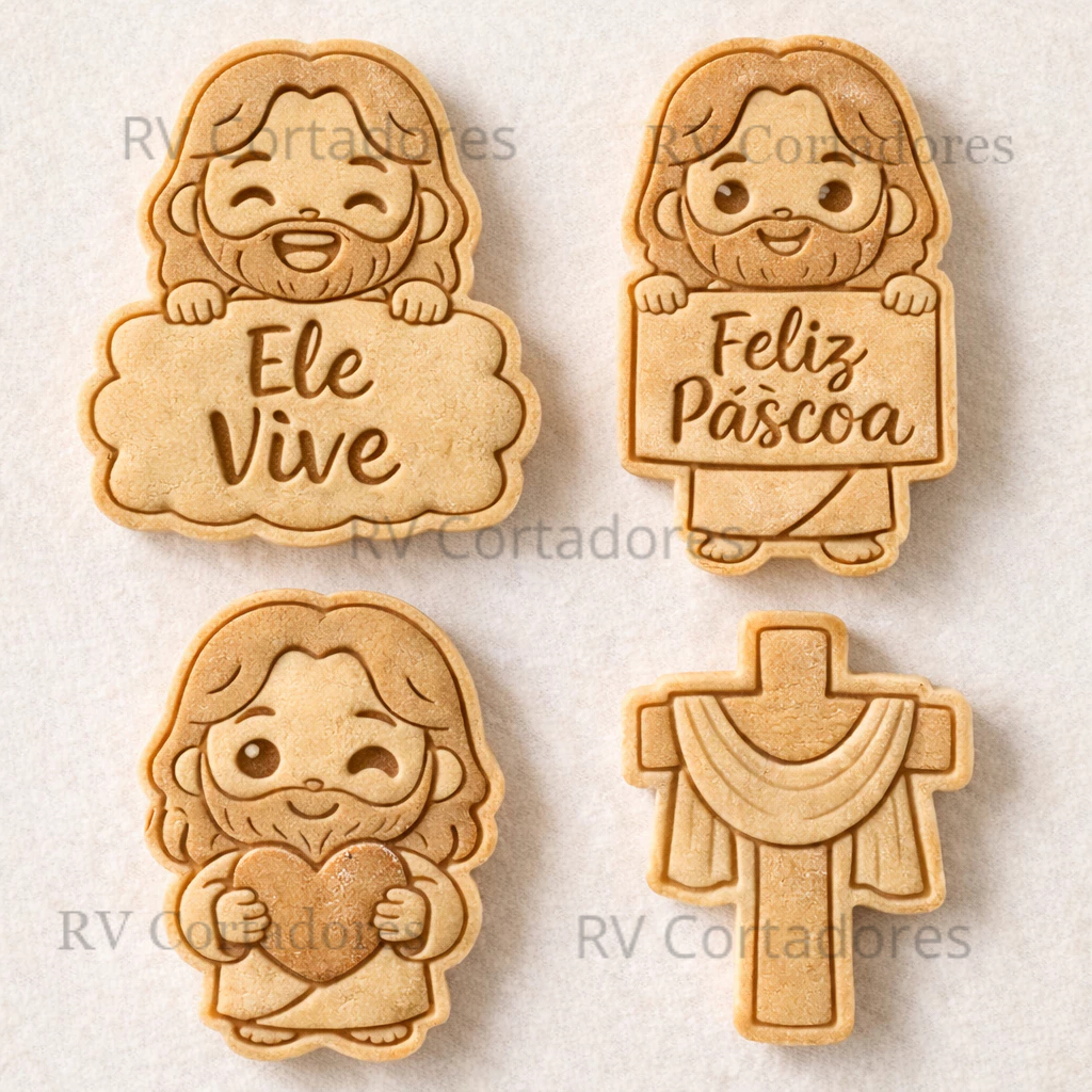 Cortadores Páscoa - Kit Ele Vive - Jesus Biscoitos Religioso de pascoa Americana Biscuit Marcador em Oferta na Shopee