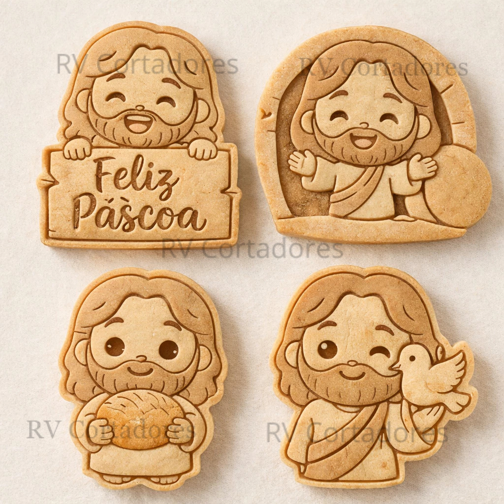 Cortadores Páscoa - Kit Jesus Plaquinha - biscoitos Religioso de pascoa Pasta Biscuit Marcador em Oferta na Shopee