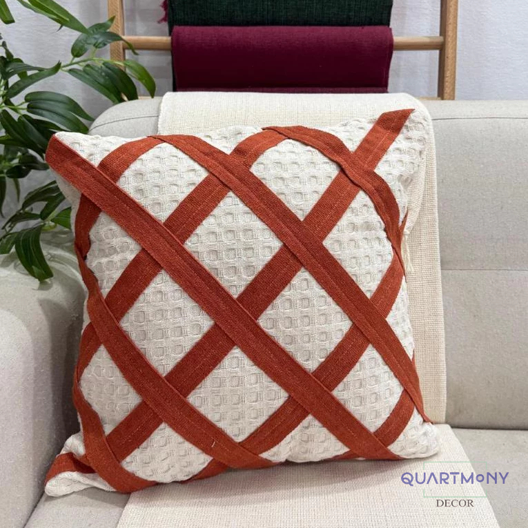 Capa Almofada Losango Artesanal Decorativa Rustica Sofa Boho Chic Preto Cinza Vermelho