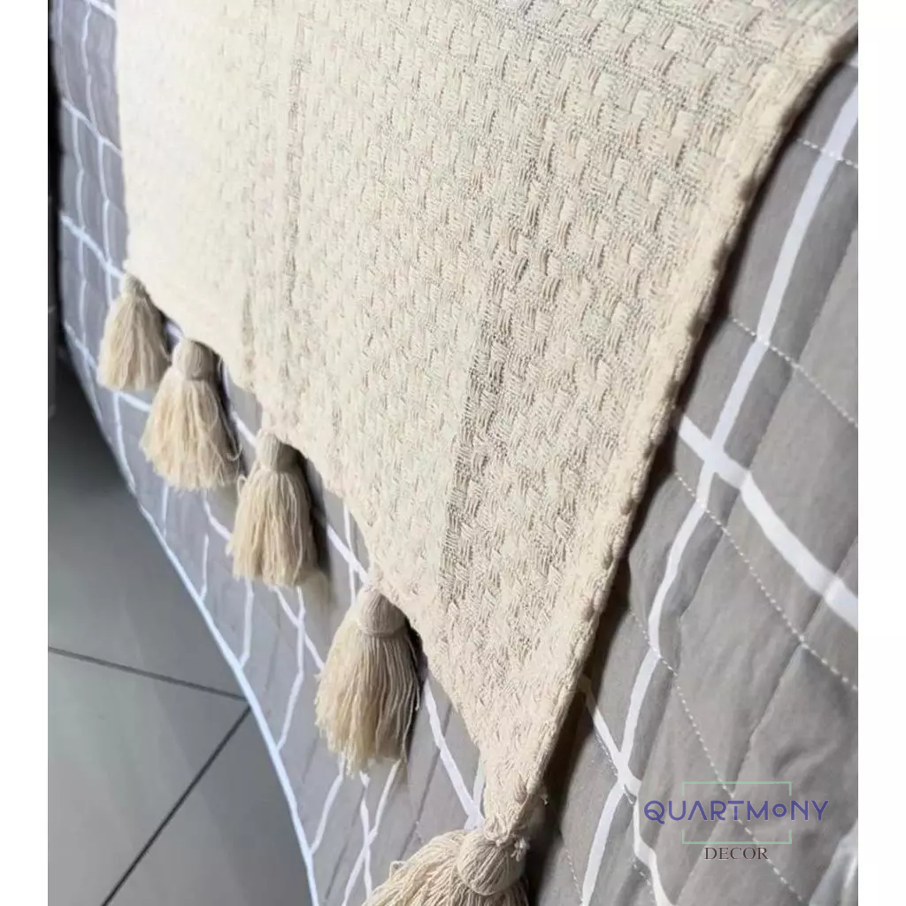 Peseira Pompom Passadeira Cama Sofa 200x50cm Manta de pe de cama