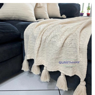 Peseira de pompom Crú 200x50cm Rustica Cama Sofá Boho Chic Macrame Artesanal em Oferta na Shopee