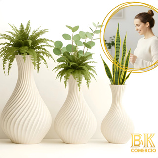 Kit 3 Vasos Espiral Moderna Elegante Luxo Decoração Interna Trio Decorativo Estilo Escandinavo Clean em Oferta na Shopee