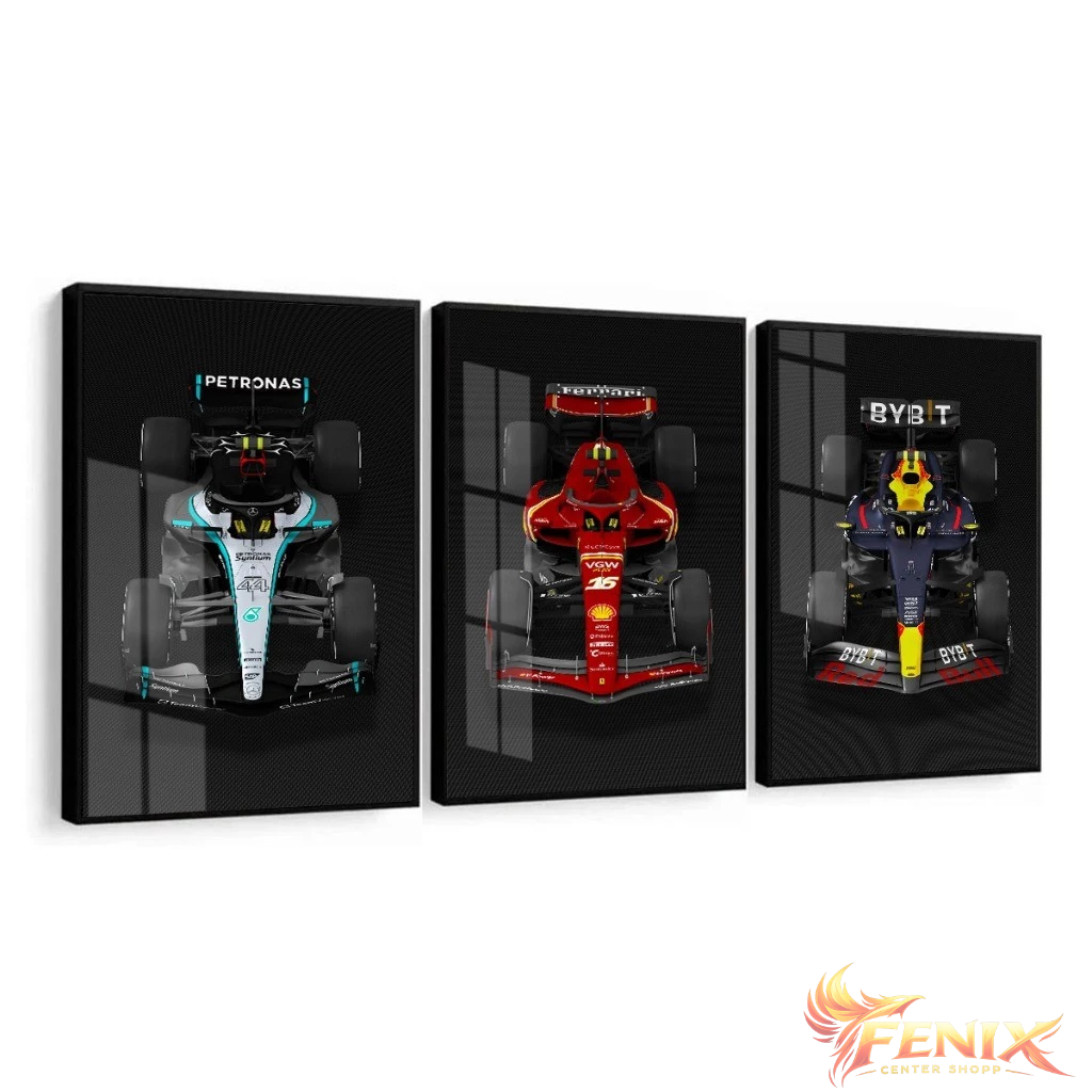 Kit 3 Quadros Decorativo - Carros Fórmula 1 Sala Quarto Hall Corredor em Oferta na Shopee