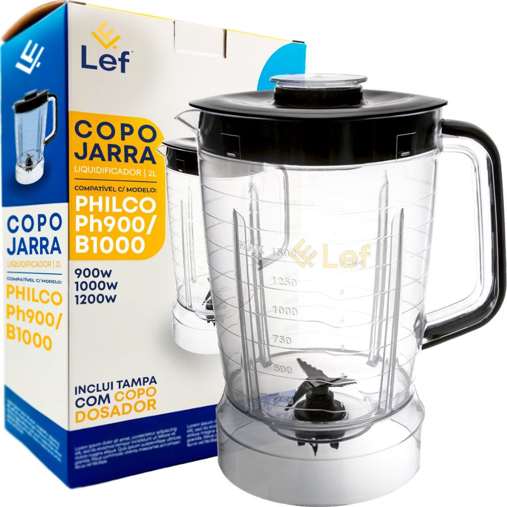 Imagem Copo P/ Liquidificador Philco Ph900 900w 1000w 1200w Cristal