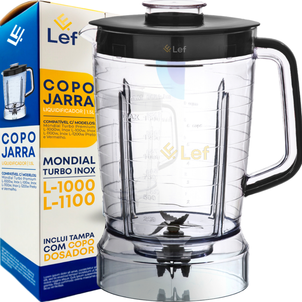 Copo Para Liquidificador Mondial Turbo Inox L-1000 L-1100 L-1200 em Oferta na Shopee
