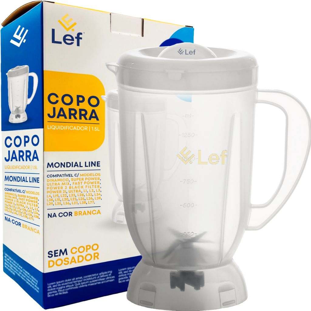 Copo para liquidificador Mondial Line Dinâmico Super Power Ultra Mix Fast Power Power2i translúcido em Oferta na Shopee