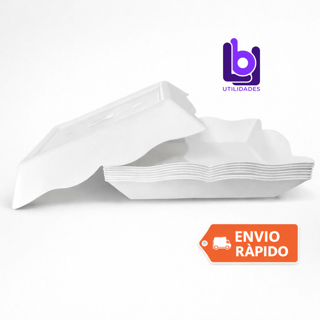 Kit até 50 Bandejas quadradas plástico salgadinho porções petisqueira petiscos