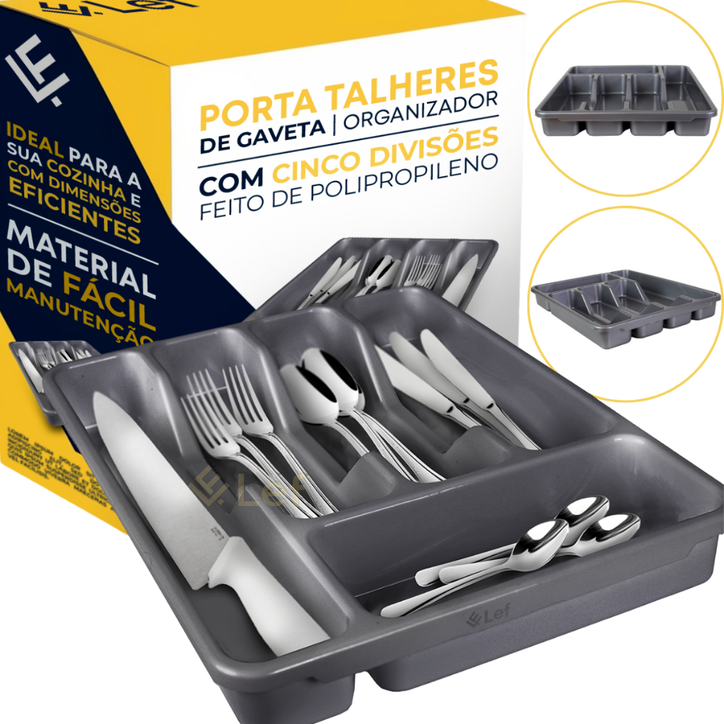 Porta talheres organizador de gaveta divisorias suporte resistente em Oferta na Shopee