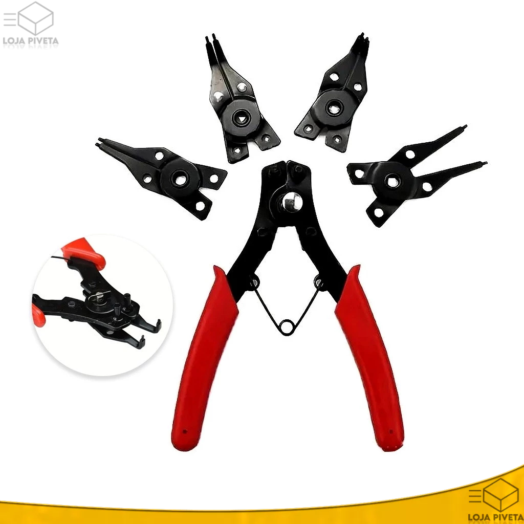 Kit Alicate Para Anéis de Retenção 4 em 1 Interno e Externo Pressão Extrator Ferramenta Universal em Oferta na Shopee