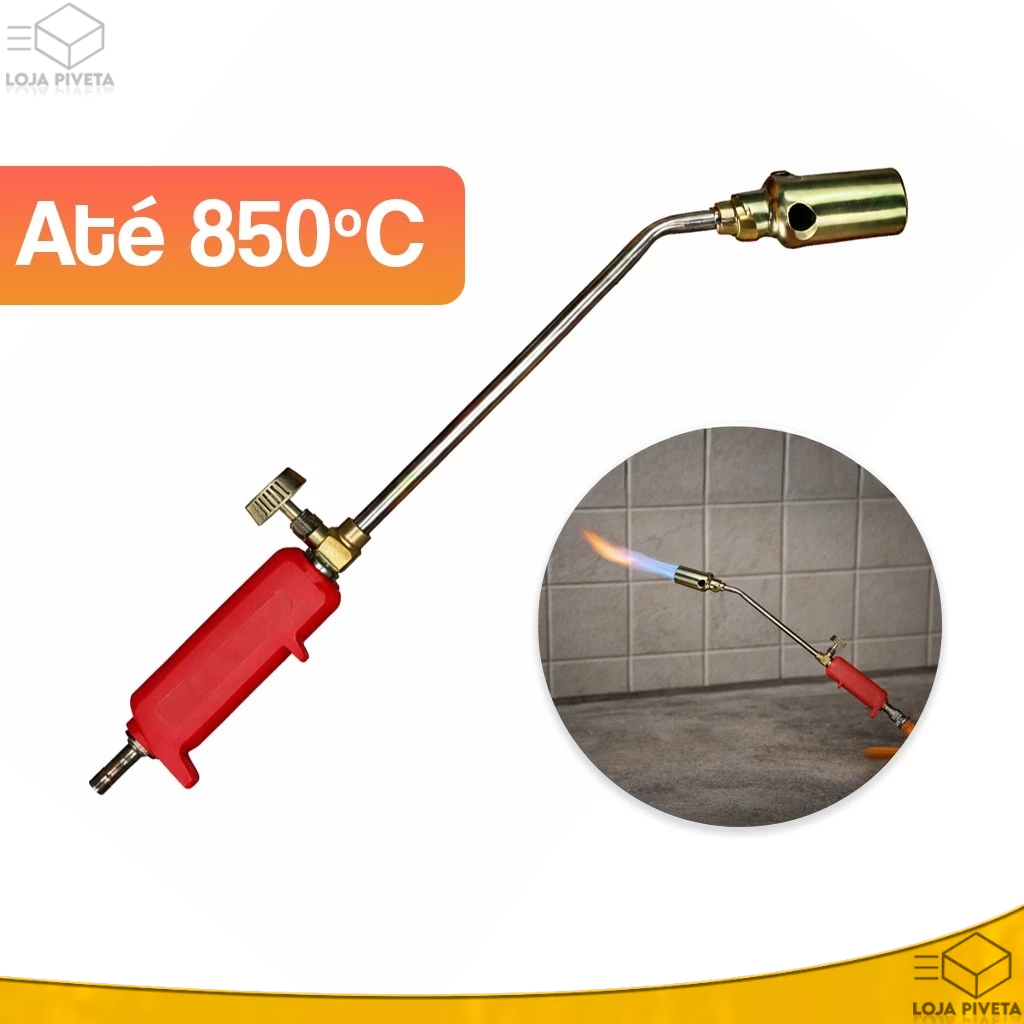 Bico Para Maçarico Profissional Portátil Lança Chamas Doméstico Multiuso Com Regulagem Até 850ºC