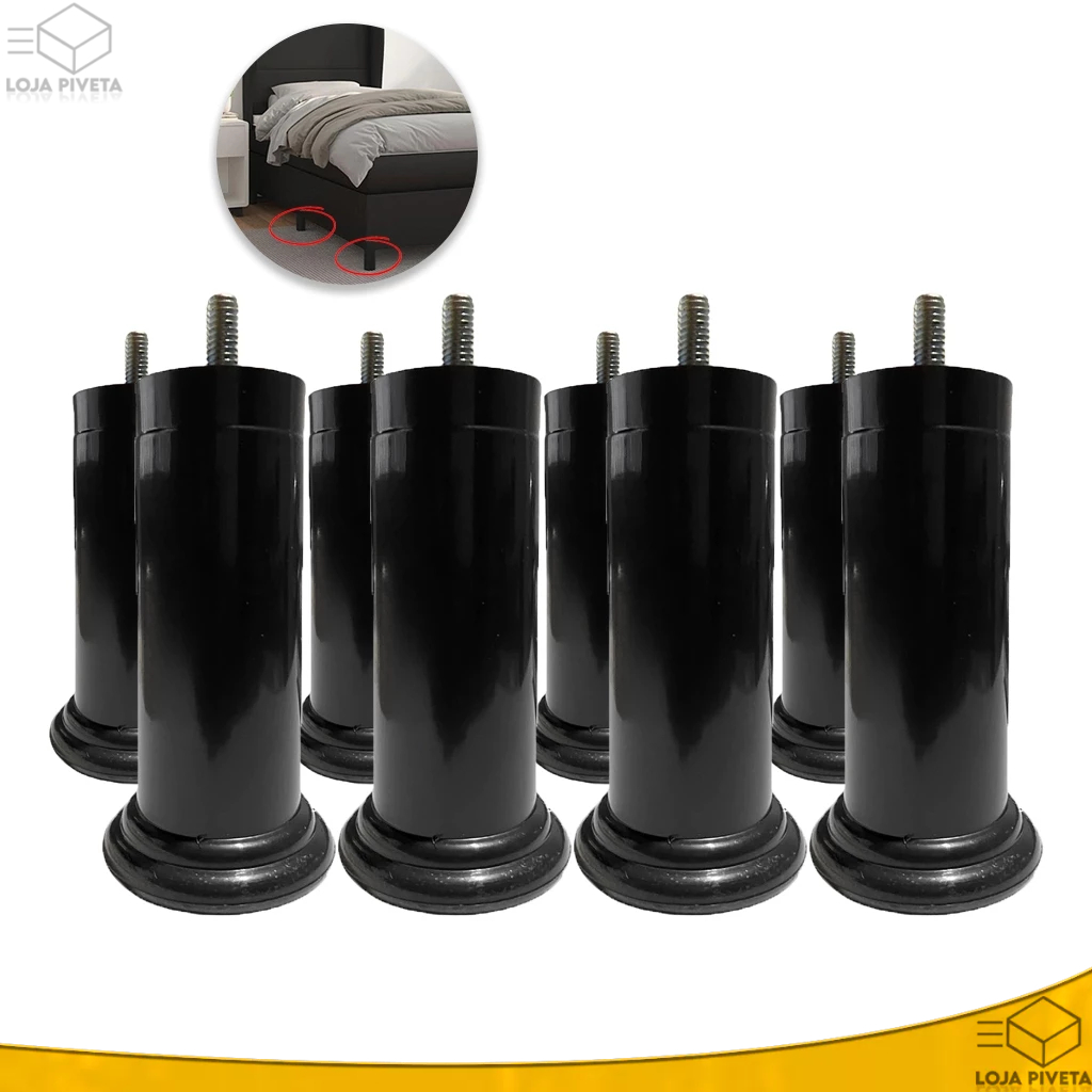 Pés Cama Box 12cm Com Parafuso Pezinho Plástico Reforçado Universal Serve em Qualquer Cama Box em Oferta na Shopee