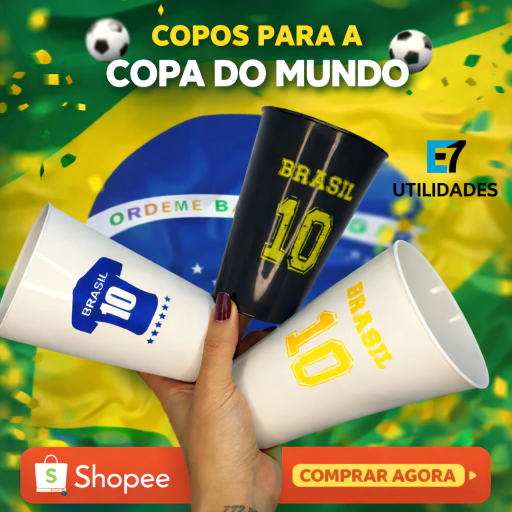 Kit 20 Copos Copa do Mundo 2026 futebol bola comemoração 450ml plástico