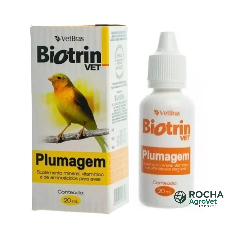Biotrin Vet PLUMAGEM 20ml Suplemento Vitamínico para Aves - VETBRAS