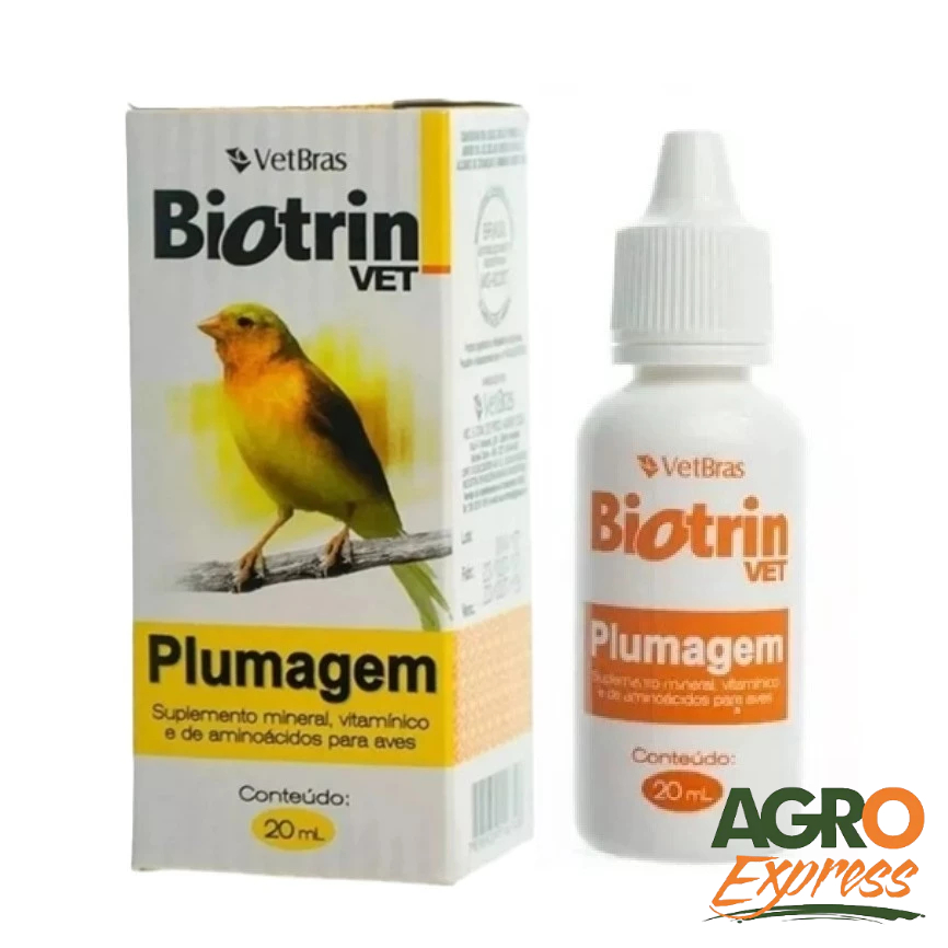 Biotrin Vet PLUMAGEM 20ml Suplemento Vitamínico para Aves - VETBRAS