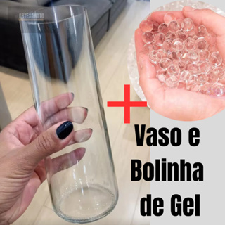 kit Vaso 21 cm  mais Bolinha de Gel Transparente Cresce na Agua para Decoração  com Plantas em Oferta na Shopee