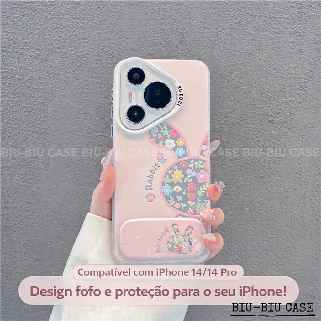 Capinha capa de celular coelho rosa Para SAMSUNG Galaxy A55 A54 A35 A34 A25 A15 S24 S23 S25 pulseira rosa Capa TPU 
