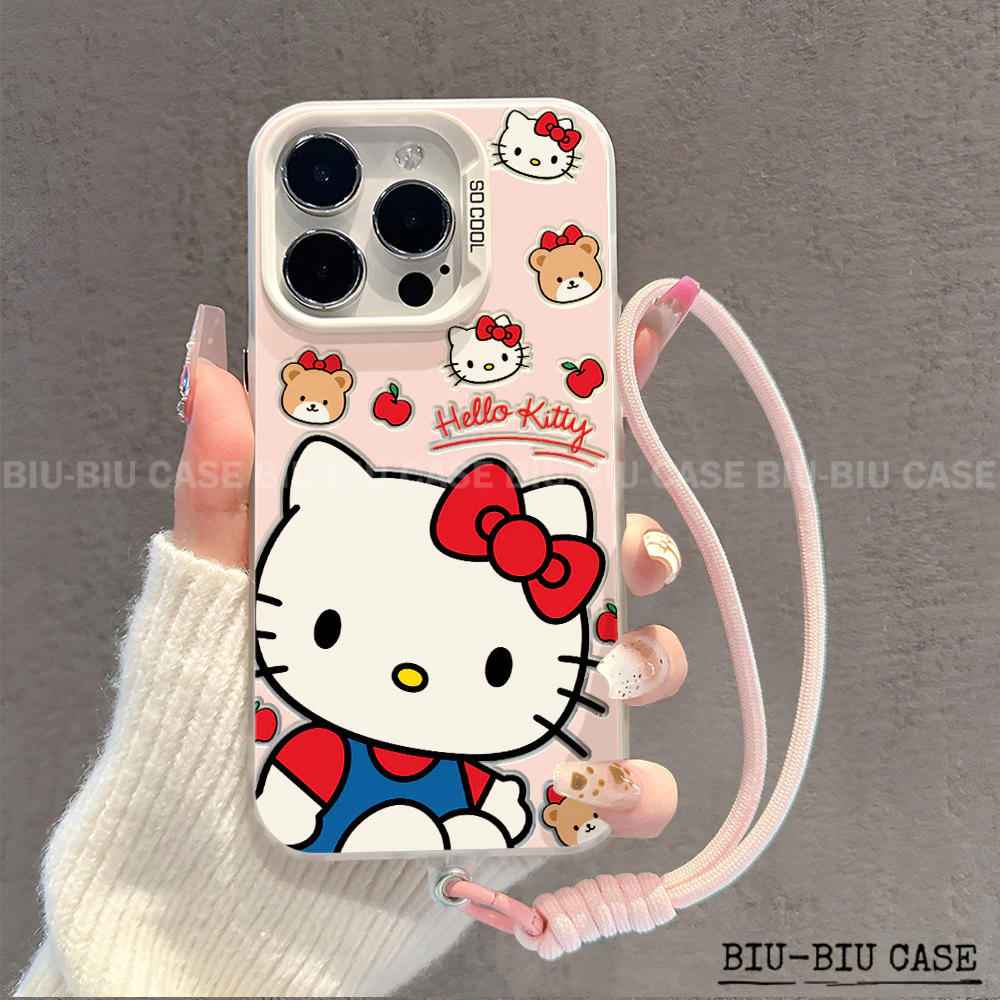 Capinha capa de celular gatinho rosa Para SAMSUNG Galaxy A55 A54 A35 A34 A25 A15 S24 S23 S25 pulseira rosa Capa TPU 