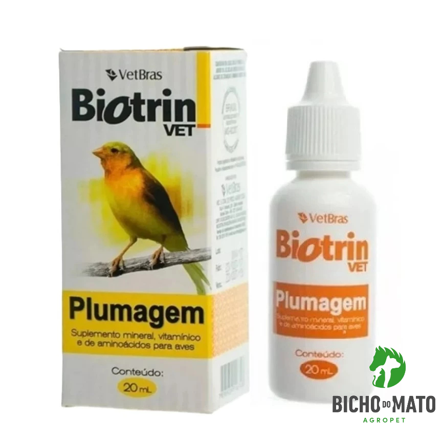 Biotrin Vet PLUMAGEM 20ml Suplemento Vitamínico para Aves - VETBRAS