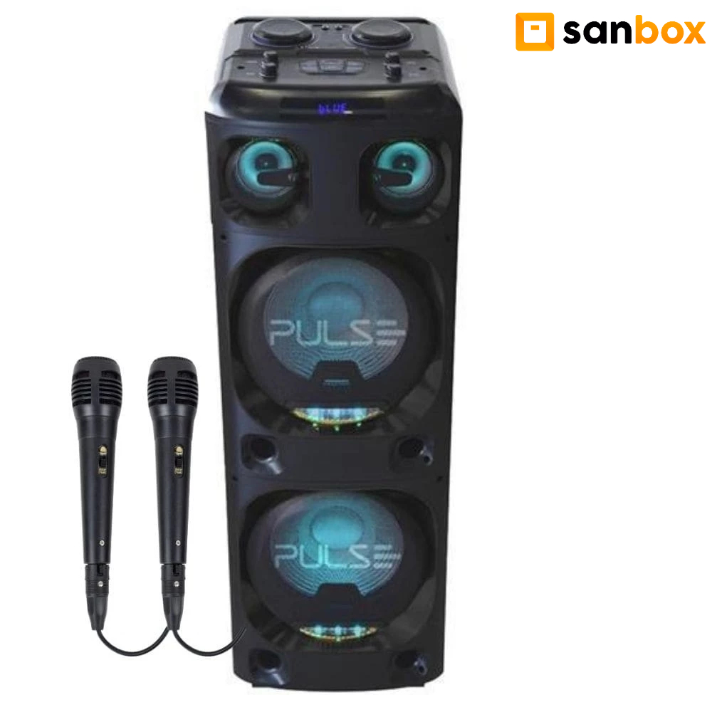 Caixa De Som Amplificada Pulse 2200w Sp500 Com 02 Microfones