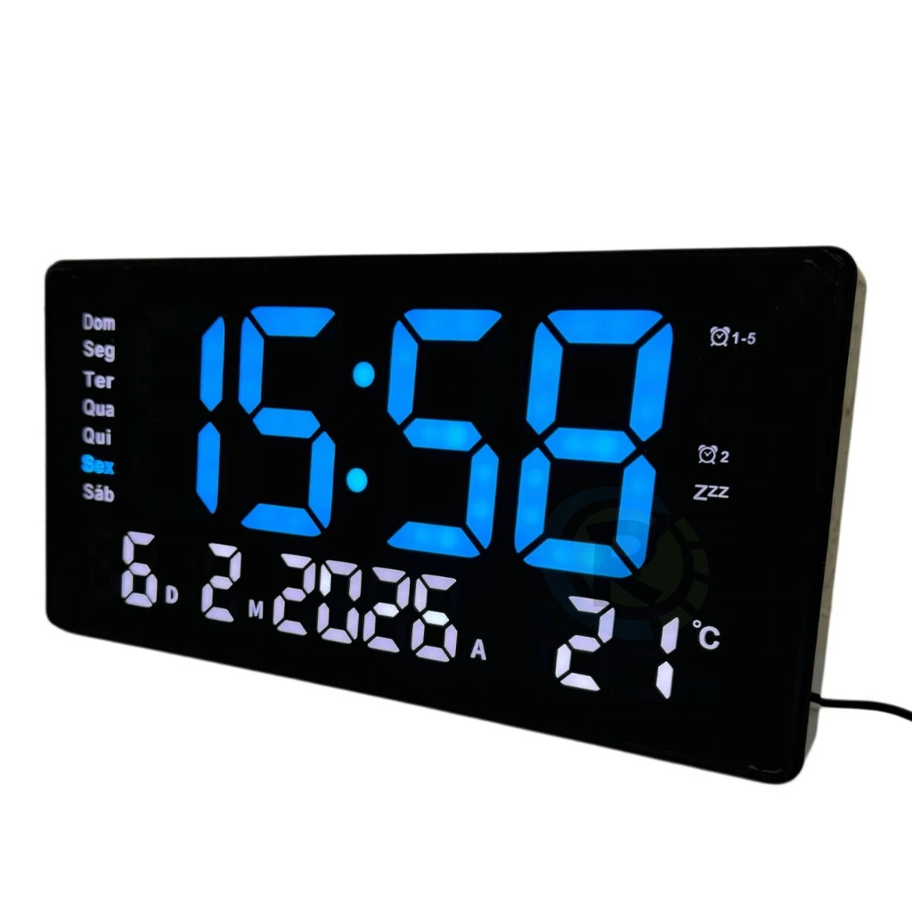 Relógio Digital Led Parede Mesa Grande Alarme Termômetro Usb em Oferta na Shopee