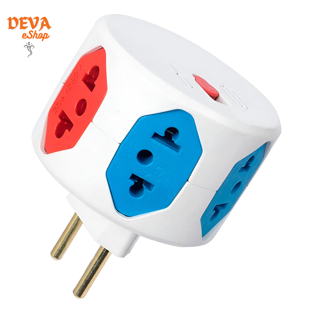 Adaptador Tomada 6 Entradas com Fusível Eletricidade