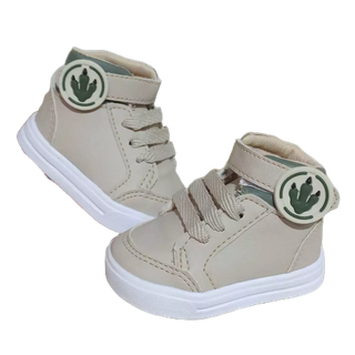 Tênis infantil menino botinha dino bebê bege dinossauro presente em Oferta na Shopee