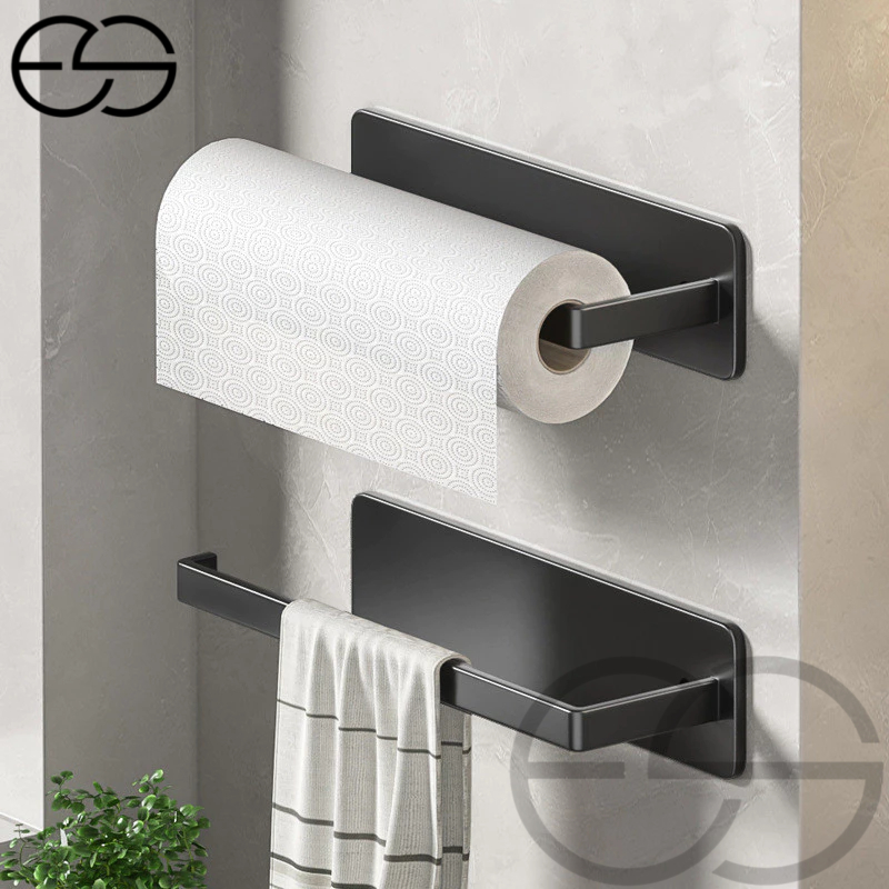 Suporte de rolo de toalha de papel de cozinha não poroso montado na parede ES